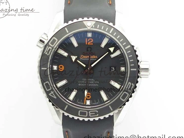 0127 GoodFit Planet Ocean Pro 45mm OMF 1:1 Best Edition Orange Marker On Rubber Strap A8500 (Black Balance Wheel) 8139